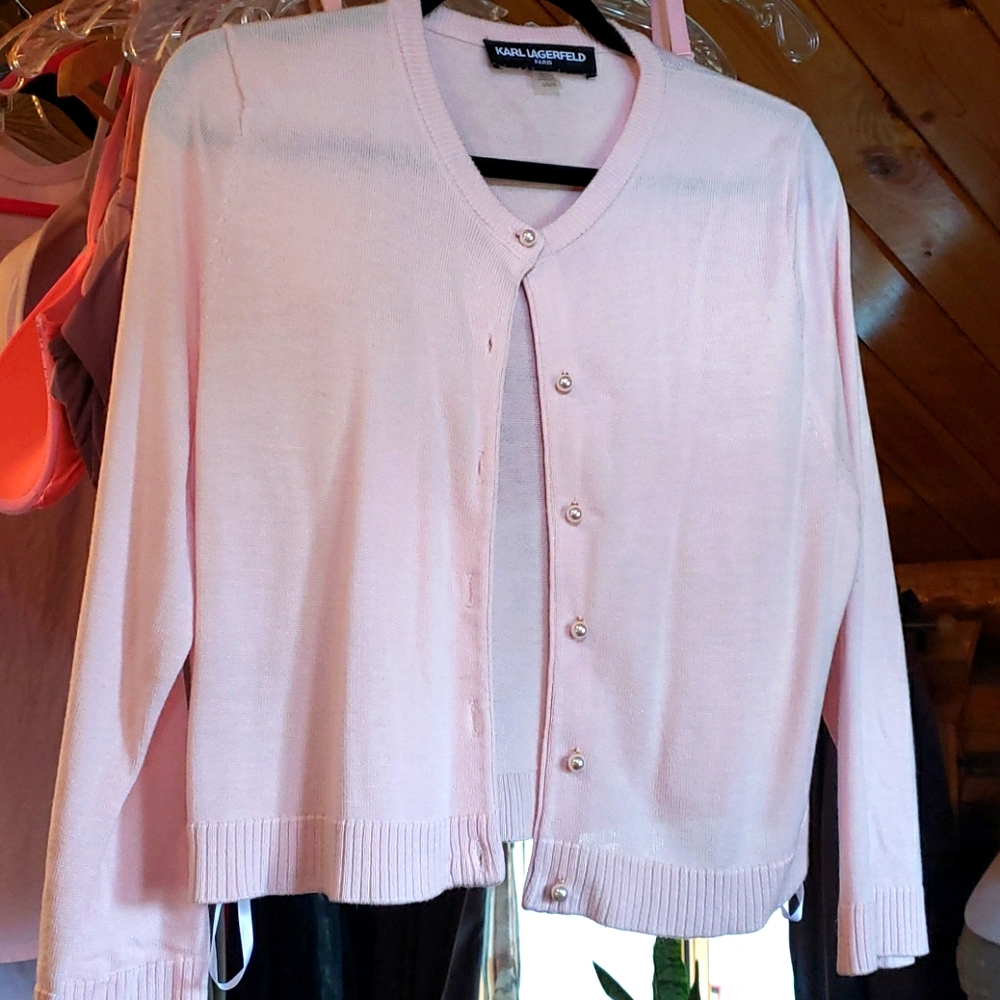 Karl Lagerfeld Pale Pink Cardigan